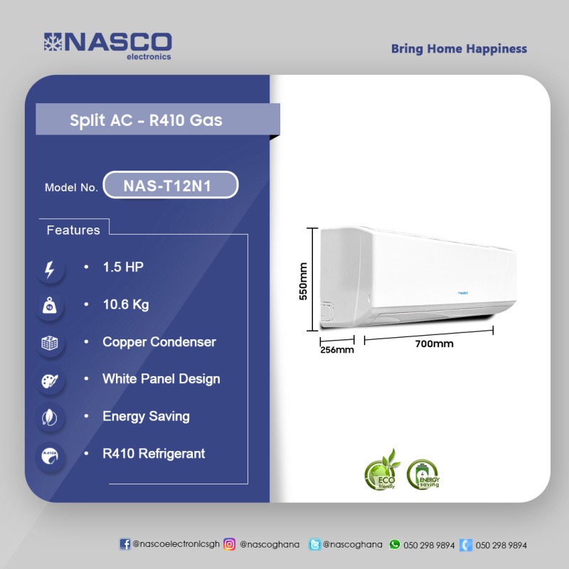NASCO AC 1.5HP R410 GAS