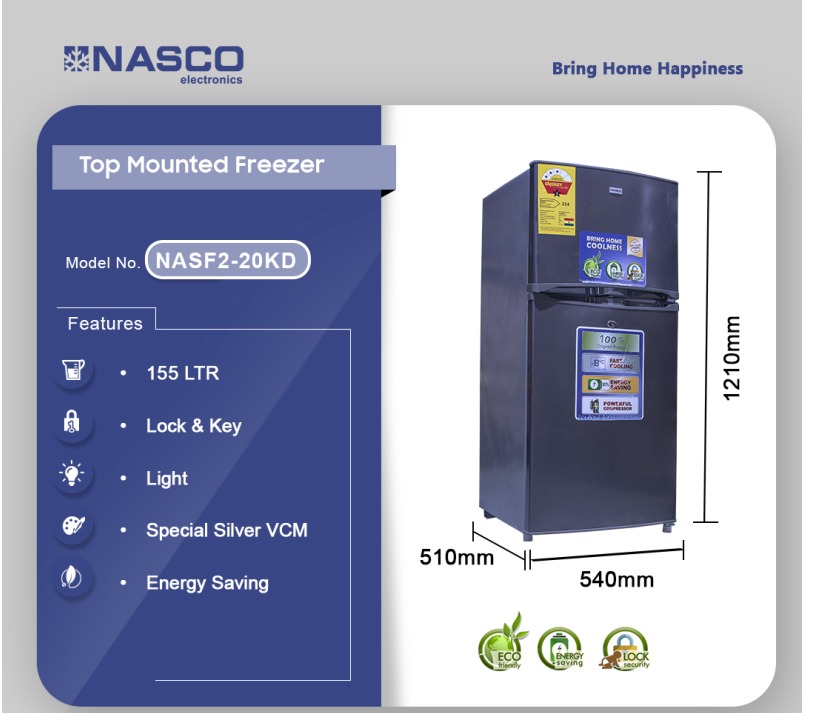 NASCO FRIDGE TOP MOUNT FREEZER 112LTR
