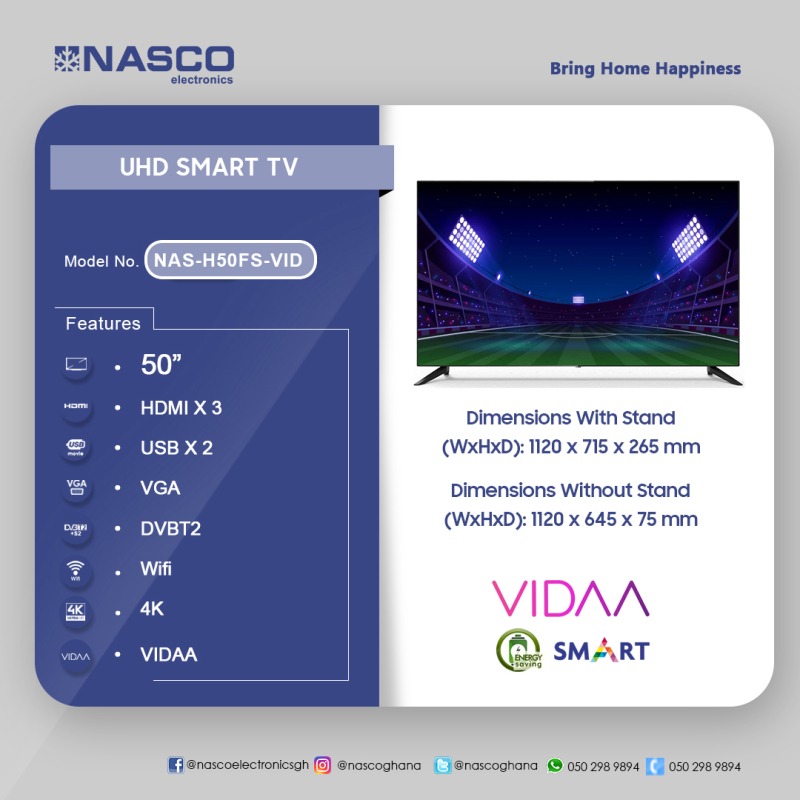 NASCO UHD SMART FLAT-VIDAA 50"