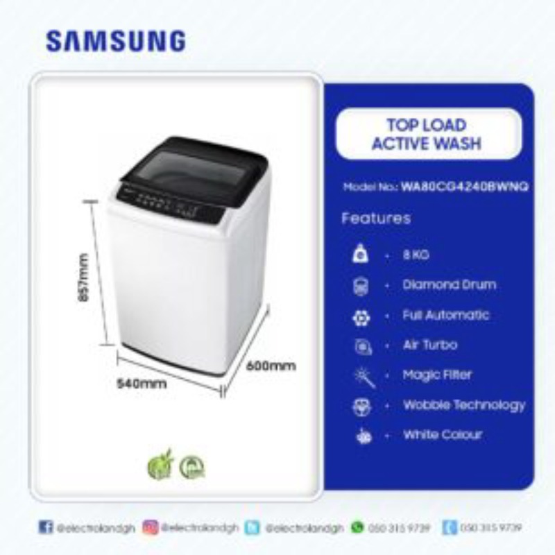SAMSUNG TOP LOAD 8KG