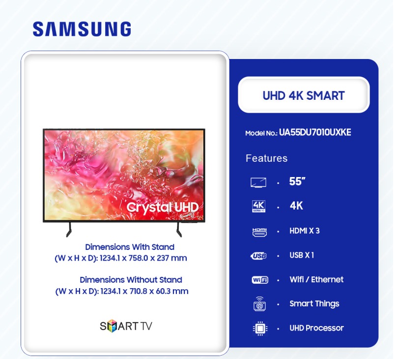 SAMSUNG UHD SMART 4K 55"