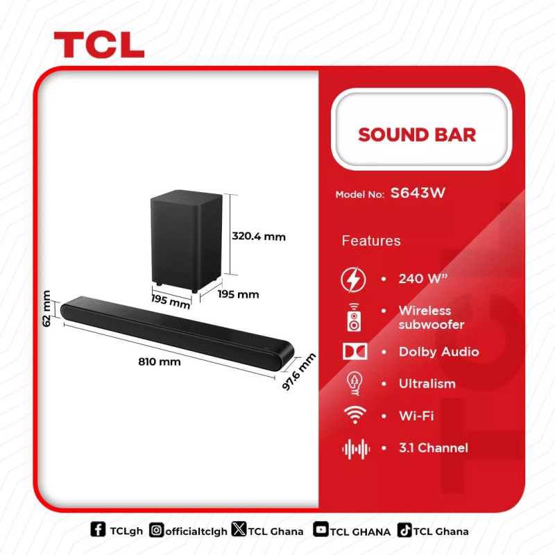TCL SOUND BAR 240W