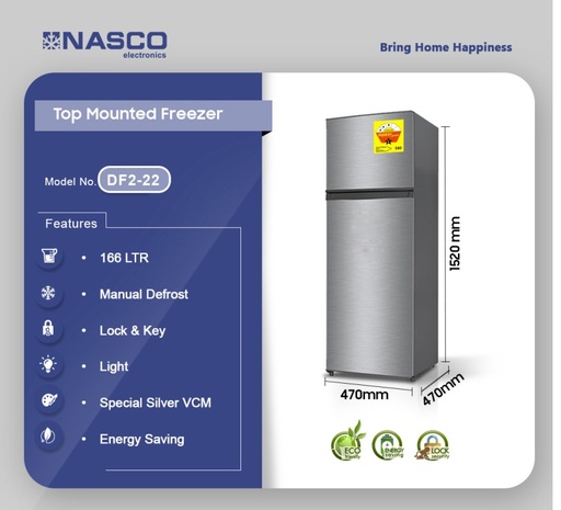 NASCO 166L TOP MOUNT FREEZER