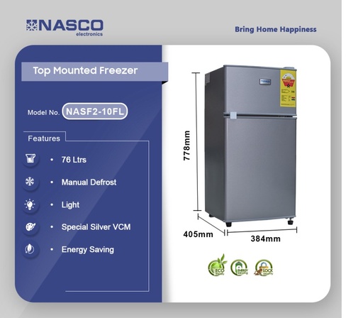 NASCO 76LTR TABLE TOP REFRIGERATOR NEW MODEL