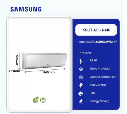 SAMSUNG SPLIT R410 1.5HP