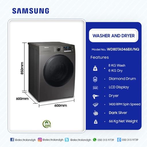 SAMSUNG WASHING MACHINE WASHER & DRYER 8KG WASH / 5KG DRY