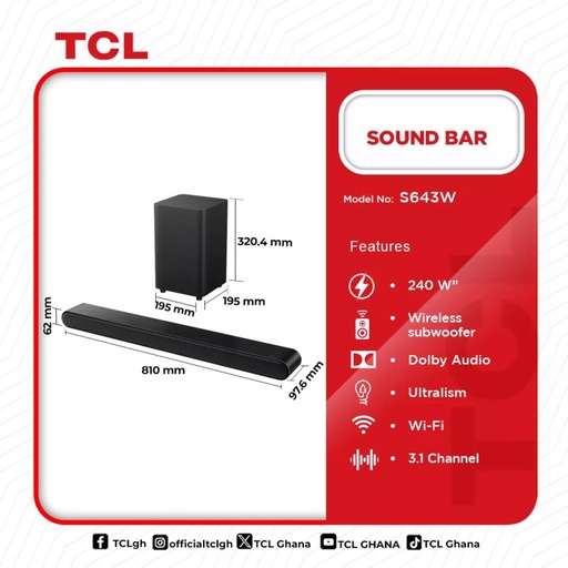 TCL SOUND BAR 240W